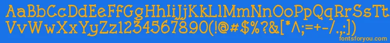 フォントRoughLtBold – オレンジ色の文字が青い背景にあります。