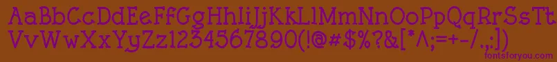 RoughLtBold Font – Purple Fonts on Brown Background