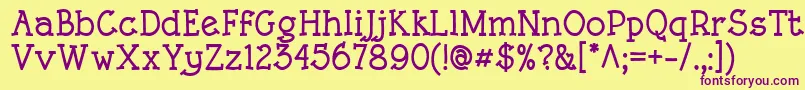 RoughLtBold Font – Purple Fonts on Yellow Background