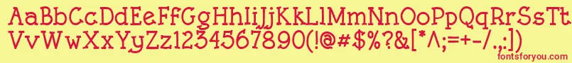 RoughLtBold Font – Red Fonts on Yellow Background