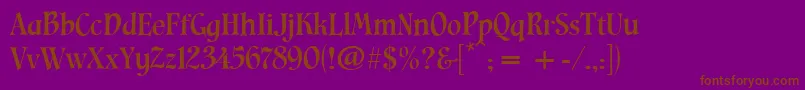 Шрифт Cavalier – коричневые шрифты на фиолетовом фоне
