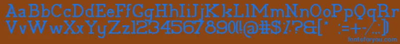 フォントPelida – 茶色の背景に青い文字