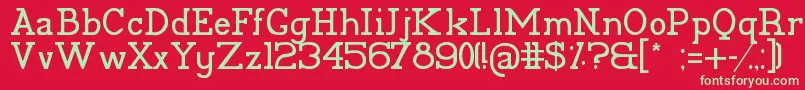 フォントPelida – 赤い背景に緑の文字