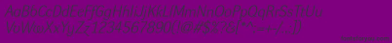フォントDynagrotesklItalic – 紫の背景に黒い文字