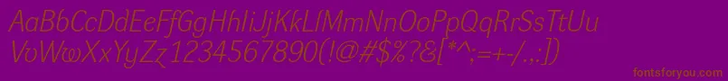 DynagrotesklItalic Font – Brown Fonts on Purple Background