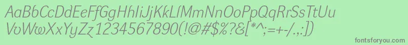DynagrotesklItalic Font – Gray Fonts on Green Background