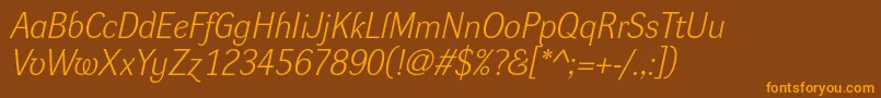 DynagrotesklItalic Font – Orange Fonts on Brown Background
