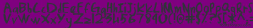 DamiasHand-fontti – mustat fontit violetilla taustalla