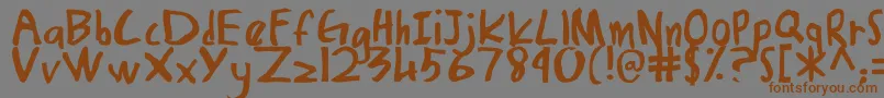DamiasHand Font – Brown Fonts on Gray Background