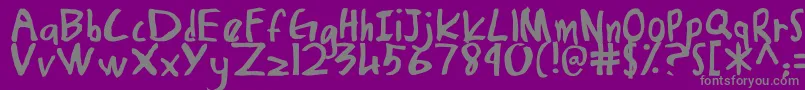 DamiasHand-Schriftart – Graue Schriften auf violettem Hintergrund