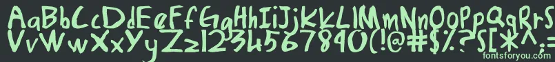 DamiasHand Font – Green Fonts on Black Background