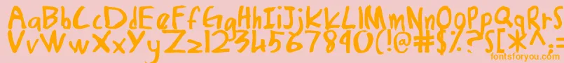 DamiasHand Font – Orange Fonts on Pink Background