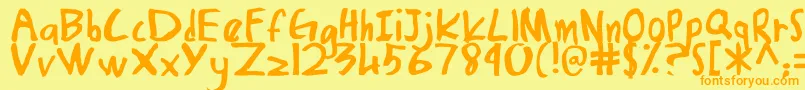 DamiasHand Font – Orange Fonts on Yellow Background