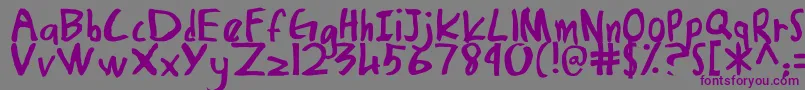 DamiasHand Font – Purple Fonts on Gray Background