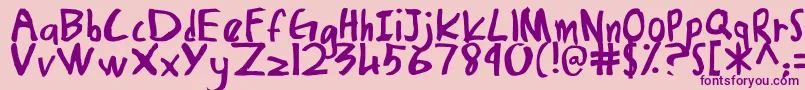 DamiasHand Font – Purple Fonts on Pink Background