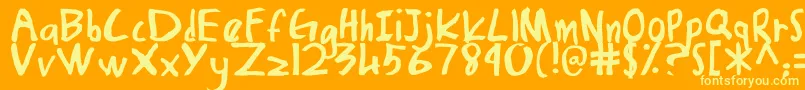 DamiasHand Font – Yellow Fonts on Orange Background