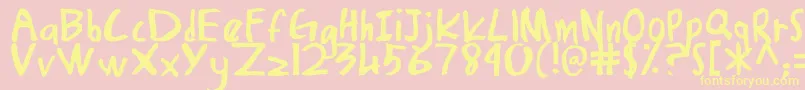 DamiasHand Font – Yellow Fonts on Pink Background