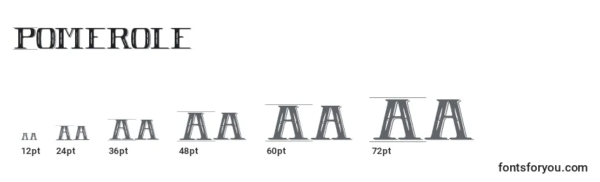 Размеры шрифта Pomerole