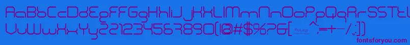 Police Font – Purple Fonts on Blue Background