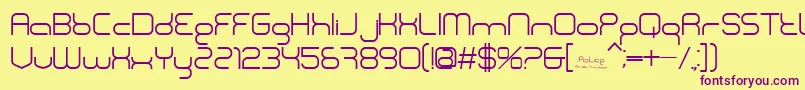 Police Font – Purple Fonts on Yellow Background