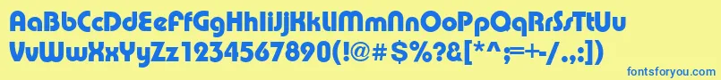 PuenteDemiRegular Font – Blue Fonts on Yellow Background