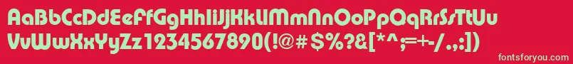 PuenteDemiRegular Font – Green Fonts on Red Background