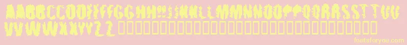 Punkassbleed Font – Yellow Fonts on Pink Background