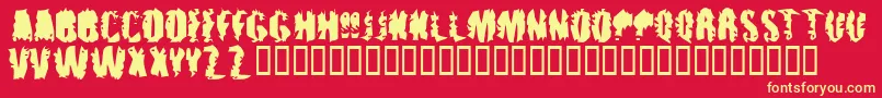 Punkassbleed Font – Yellow Fonts on Red Background