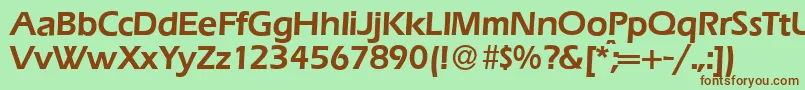 E820SansDemiRegular Font – Brown Fonts on Green Background