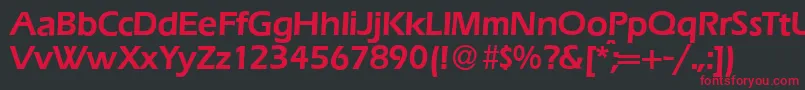 E820SansDemiRegular Font – Red Fonts on Black Background
