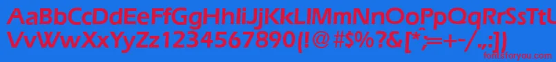 E820SansDemiRegular Font – Red Fonts on Blue Background