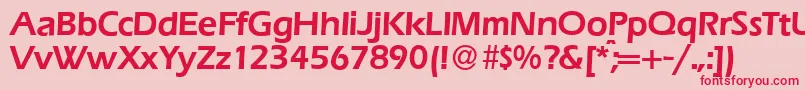 フォントE820SansDemiRegular – ピンクの背景に赤い文字