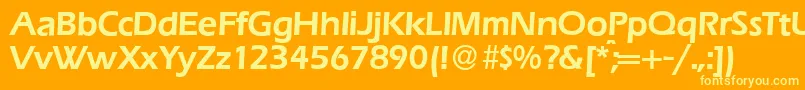 E820SansDemiRegular Font – Yellow Fonts on Orange Background
