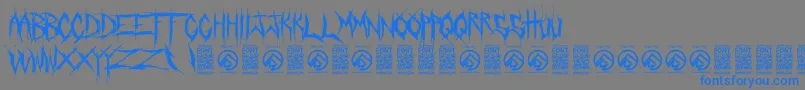 CrucifixionRegular Font – Blue Fonts on Gray Background