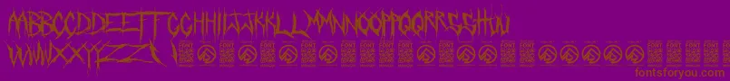 フォントCrucifixionRegular – 紫色の背景に茶色のフォント