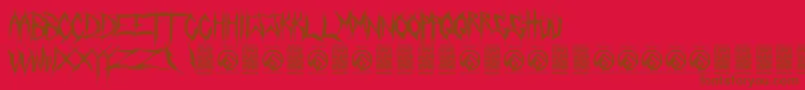 CrucifixionRegular Font – Brown Fonts on Red Background