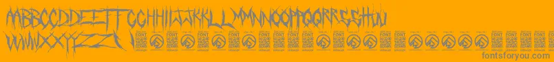 CrucifixionRegular-Schriftart – Graue Schriften auf orangefarbenem Hintergrund