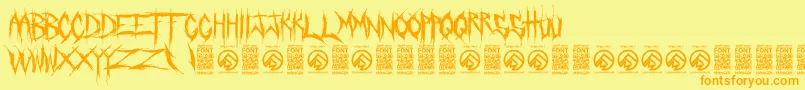 CrucifixionRegular Font – Orange Fonts on Yellow Background