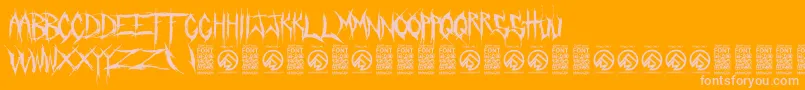 フォントCrucifixionRegular – オレンジの背景にピンクのフォント