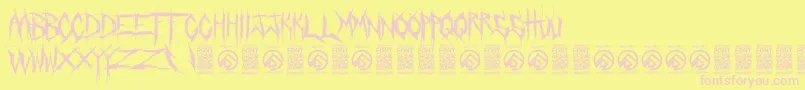 CrucifixionRegular Font – Pink Fonts on Yellow Background