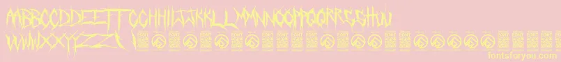 CrucifixionRegular Font – Yellow Fonts on Pink Background