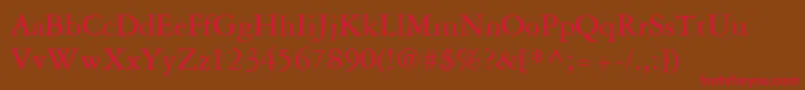 GaramondThreeLt Font – Red Fonts on Brown Background