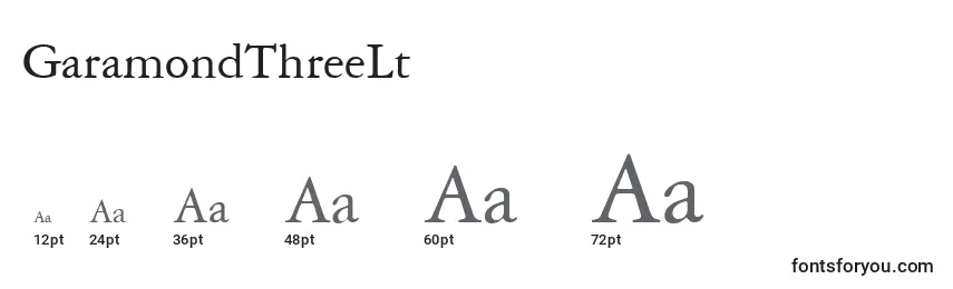 GaramondThreeLt Font Sizes
