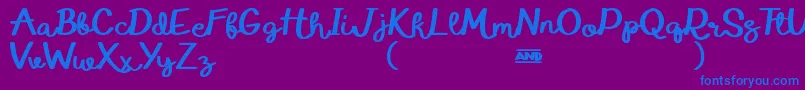 Шрифт EduardoAureliaDemo – синие шрифты на фиолетовом фоне