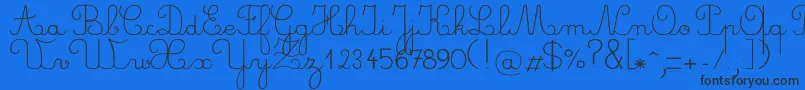 Crayonl Font – Black Fonts on Blue Background