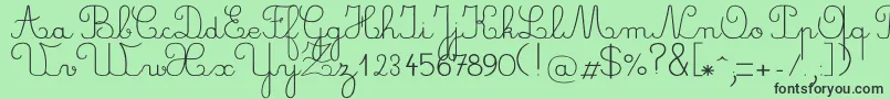 Crayonl Font – Black Fonts on Green Background