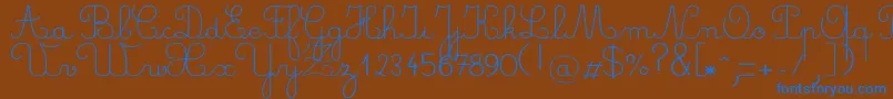 Crayonl Font – Blue Fonts on Brown Background