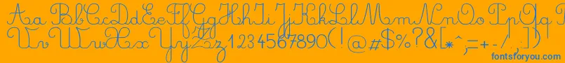 Crayonl Font – Blue Fonts on Orange Background