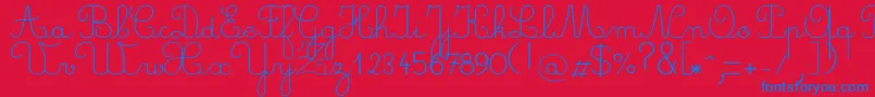Crayonl Font – Blue Fonts on Red Background