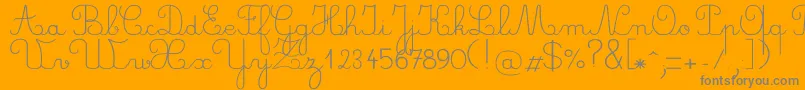 Crayonl-fontti – harmaat kirjasimet oranssilla taustalla